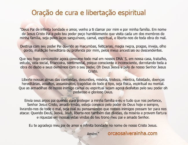 Oração de Cura e Libertação Espiritual (muito forte)